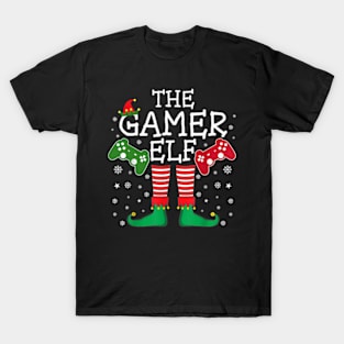 Gamer Elf Funny Matching Family Gaming ELF Christmas Pajama T-Shirt